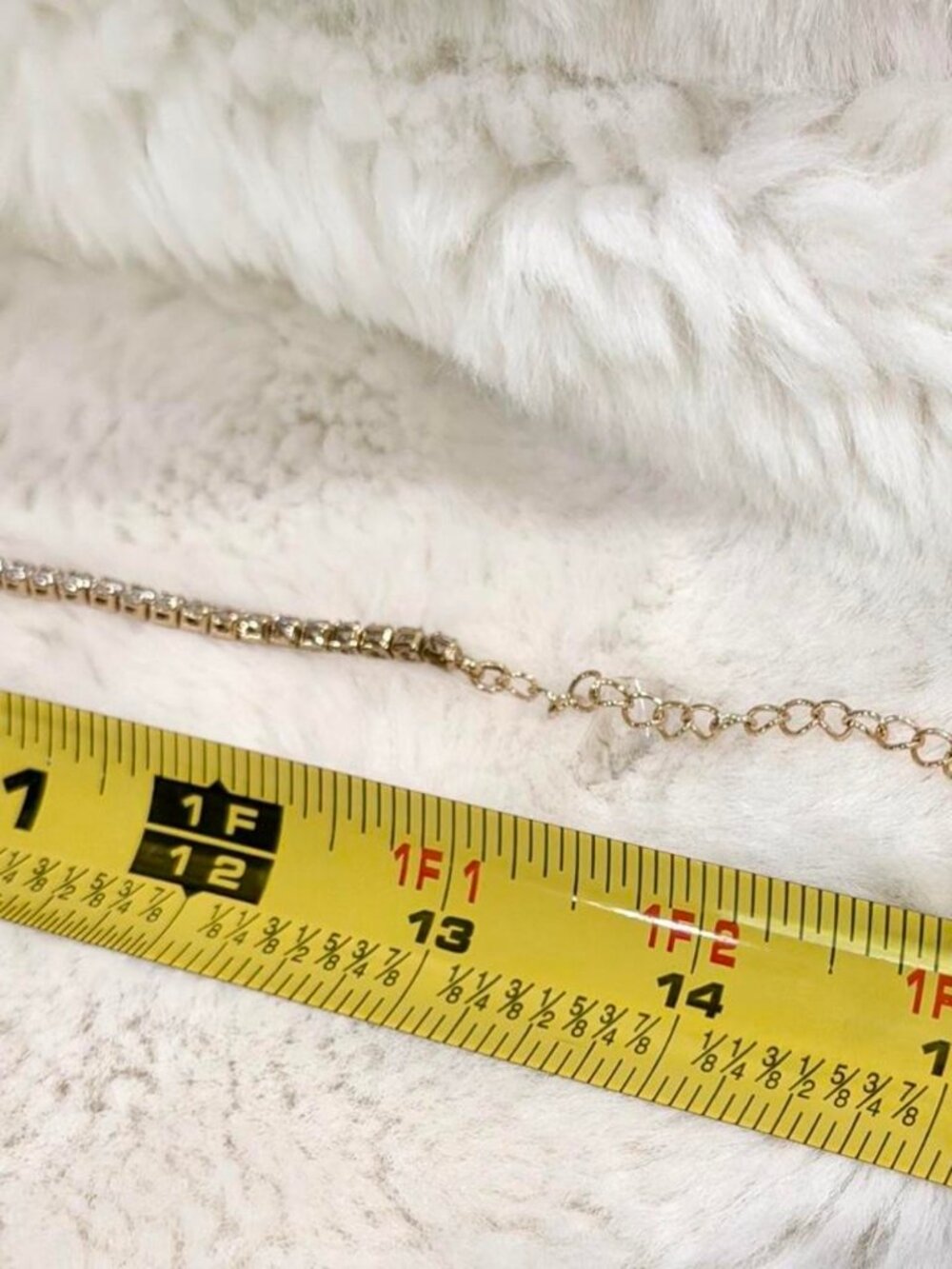 Gold Rhinestone Chain Necklace - Picture 3 of 3